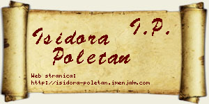 Isidora Poletan vizit kartica